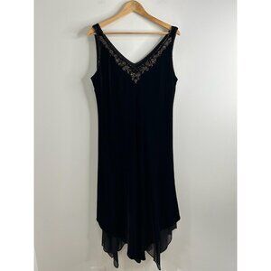 Positive Attitude Dress Womens 14 Velvet‎ Beaded Evening Cocktail Party Elegant